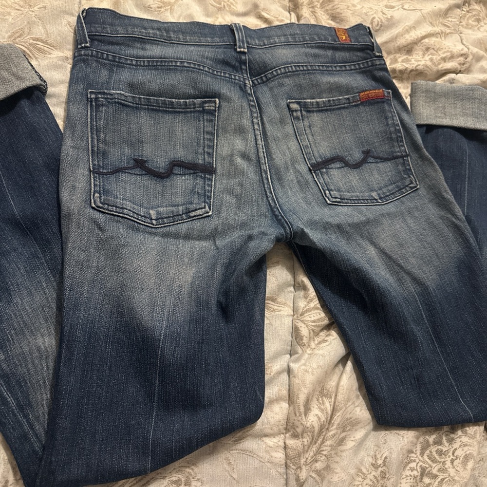 7 For All Mankind Blue Flare Jeans